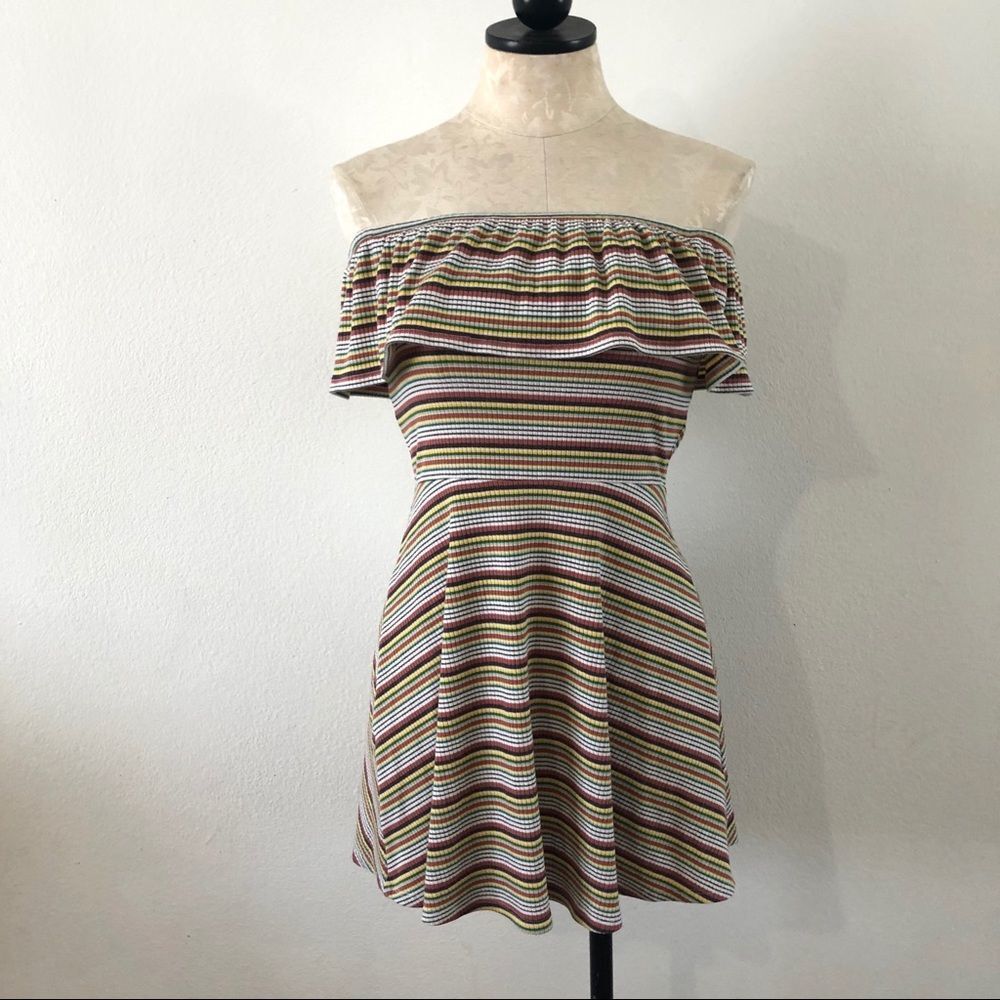 Privacy Please off shoulder striped dress revolve mini length sundress size S